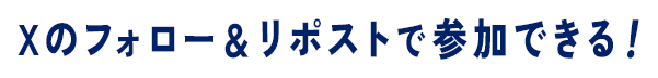 Xのフォロー＆リポストで参加できる！